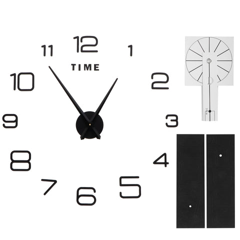 DIY Wall Clock Acrylic Frameless Mirror Surface Wall Sticker Clock Decor for Living Room BedroomBlack In Australia - Darrahopens