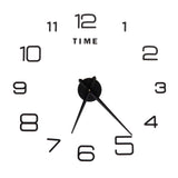 DIY Wall Clock Acrylic Frameless Mirror Surface Wall Sticker Clock Decor for Living Room BedroomBlack