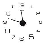 DIY Wall Clock Acrylic Frameless Mirror Surface Wall Sticker Clock Decor for Living Room BedroomBlack