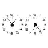 DIY Wall Clock Acrylic Frameless Mirror Surface Wall Sticker Clock Decor for Living Room BedroomBlack