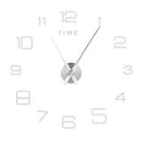 DIY Wall Clock Acrylic Frameless Mirror Surface Wall Sticker Clock Decor for Living Room BedroomSilver