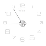 DIY Wall Clock Acrylic Frameless Mirror Surface Wall Sticker Clock Decor for Living Room BedroomSilver