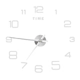 DIY Wall Clock Acrylic Frameless Mirror Surface Wall Sticker Clock Decor for Living Room BedroomSilver