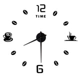 Modern Large Frameless DIY Wall Clock Mirror Surface Sticker for Home Office Room DecorBlack In Australia - Darrahopens