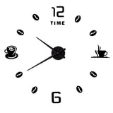 Modern Large Frameless DIY Wall Clock Mirror Surface Sticker for Home Office Room DecorBlack In Australia - Darrahopens