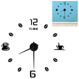Modern Large Frameless DIY Wall Clock Mirror Surface Sticker for Home Office Room DecorBlack In Australia - Darrahopens