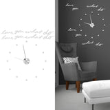 Innovative DIY Wall Clock Stylish Mirror Surface Sticker Clock Modern Home DecorationSilver