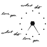 Innovative DIY Wall Clock Stylish Mirror Surface Sticker Clock Modern Home DecorationBlack