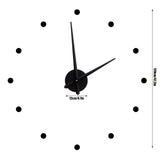 Innovative DIY Wall Clock Stylish Mirror Surface Sticker Clock Modern Home DecorationBlack