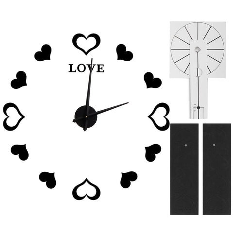 Innovative DIY Wall Clock Acrylic Mirror Surface Wall Sticker Clock for Home DecorationBlack