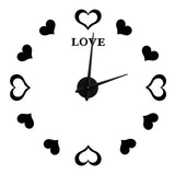 Innovative DIY Wall Clock Acrylic Mirror Surface Wall Sticker Clock for Home DecorationBlack