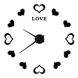 Innovative DIY Wall Clock Acrylic Mirror Surface Wall Sticker Clock for Home DecorationBlack