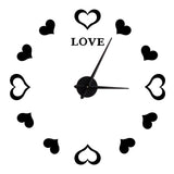 Innovative DIY Wall Clock Acrylic Mirror Surface Wall Sticker Clock for Home DecorationBlack