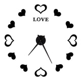 Innovative DIY Wall Clock Acrylic Mirror Surface Wall Sticker Clock for Home DecorationBlack