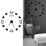 Innovative DIY Wall Clock Acrylic Mirror Surface Wall Sticker Clock for Home DecorationBlack