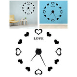 Innovative DIY Wall Clock Acrylic Mirror Surface Wall Sticker Clock for Home DecorationBlack