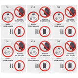 6PCS Caution Notice English Reminder Slogan Wall Sticker Sign for Hospital Company School In Australia - Darrahopens