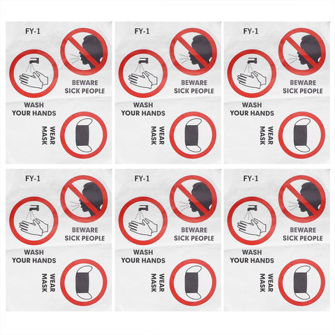 6PCS Caution Notice English Reminder Slogan Wall Sticker Sign for Hospital Company School In Australia - Darrahopens