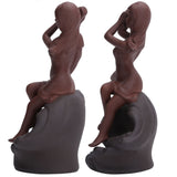 Incense Burner Red Stoneware Backflow Incense Holder Home Office Decoration Ornament