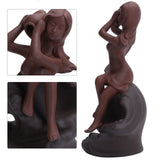 Incense Burner Red Stoneware Backflow Incense Holder Home Office Decoration Ornament