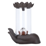 LED Waterfall Backflow Incense Burner with Windproof Cover Handicraft for Home Office Tea House In Australia - Darrahopens
