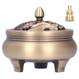Antique Incense Burner Holder Brass with Lid 3‑Legged Buddha Ornament Home Decoration In Australia - Darrahopens