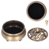 Antique Incense Burner Holder Brass with Lid 3‑Legged Buddha Ornament Home Decoration In Australia - Darrahopens