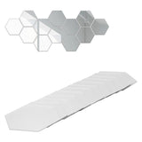 Acrylic Hexagonal Mirror Setting Wall Self Adhesive Stickers Decoration for Home Room20cm/7.9in Silver