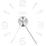 Frameless Wall Clock Sticker Mirror Surface Living Room Bedroom Office DIY DecorationSilver