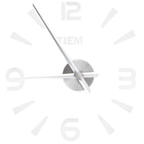 Frameless Wall Clock Sticker Mirror Surface Living Room Bedroom Office DIY DecorationSilver