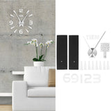Frameless Wall Clock Sticker Mirror Surface Living Room Bedroom Office DIY DecorationSilver