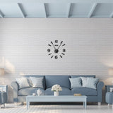 Frameless Wall Clock Sticker Mirror Surface Living Room Bedroom Office DIY DecorationBlack