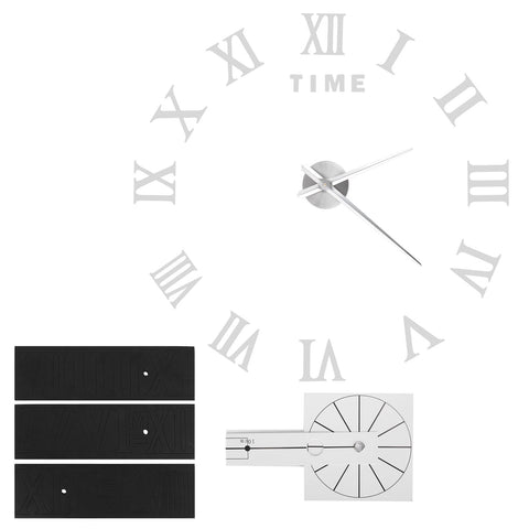 DIY Wall Clock Roman Numerals Frameless Mirror Surface Wall Clock Home Living Room DecorSilver In Australia - Darrahopens