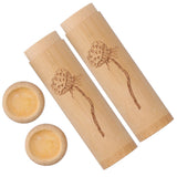 2Pcs Bamboo Tube Natural Environmentally Friendly Carbonized for Tea Nuts Incense CanisterLotus Pattern In Australia - Darrahopens