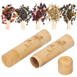 2Pcs Bamboo Tube Natural Environmentally Friendly Carbonized for Tea Nuts Incense CanisterBamboo Pattern