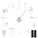 Frameless DIY Wall Clock Modern Mirror Wall Sticker for Home Living Room Bedroom DecorSilver In Australia - Darrahopens