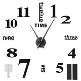 Frameless DIY Wall Clock Modern Mirror Wall Sticker for Home Living Room Bedroom DecorBlack In Australia - Darrahopens