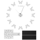 Large Wall Sticker Clock Butterfly Shape Innovation DIY Modern Art Living Room DecorationSilver