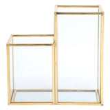 Glass Storage Container Garden Polygonal Column Golden Brass Bar Welding Flower Room Box In Australia - Darrahopens
