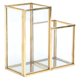 Glass Storage Container Garden Polygonal Column Golden Brass Bar Welding Flower Room Box In Australia - Darrahopens