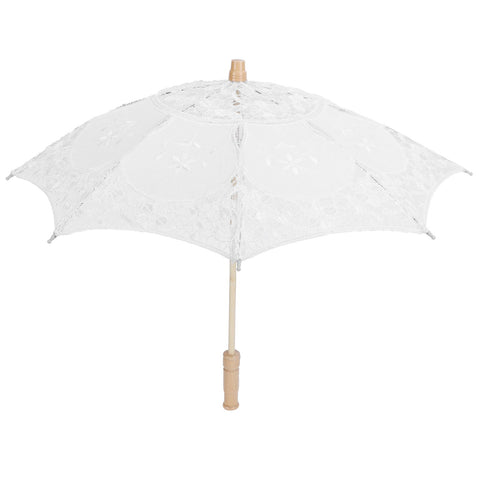 Lace Umbrella Parasol Vintage Wedding Bridal Umbrella for Photo Costume Party SuppliesL White In Australia - Darrahopens