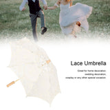Lace Umbrella Parasol Vintage Wedding Bridal Umbrella for Photo Costume Party SuppliesL Beige