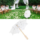 Lace Umbrella Parasol Vintage Wedding Bridal Umbrella for Photo Costume Party SuppliesS White