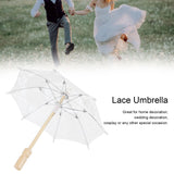 Lace Umbrella Parasol Vintage Wedding Bridal Umbrella for Photo Costume Party SuppliesS White