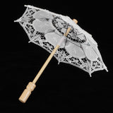 Lace Umbrella Parasol Vintage Wedding Bridal Umbrella for Photo Costume Party SuppliesS White