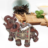Elephant Statue Resin Desktop Figurine Ornament Home Living Room Decoration GiftRed L 13.5x6x14cm