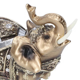 Elephant Statue Figurine Feng Shui Resin Animal Ornament Art Crafts Desktop DecorationGold L 13.5x6x14cm