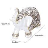 Resin Elephant Feng Shui Statue Wealth Lucky Figurine Crafts Home Office Decor GiftB Style