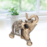 Resin Elephant Statue Figurine Crafts Desktop Ornaments for Home Living RoomGold L 16.5x8x16cm
