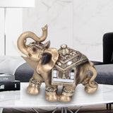 Resin Elephant Statue Figurine Crafts Desktop Ornaments for Home Living RoomGold L 16.5x8x16cm